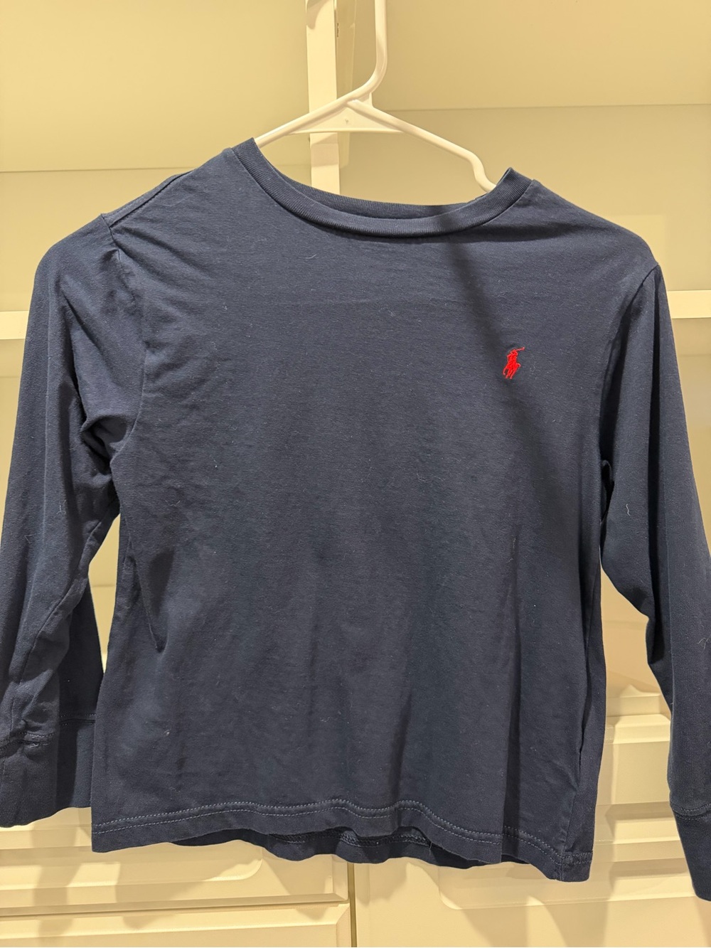 Polo by Ralph Lauren Navy Long Sleeve Tee with Red Pony Logo